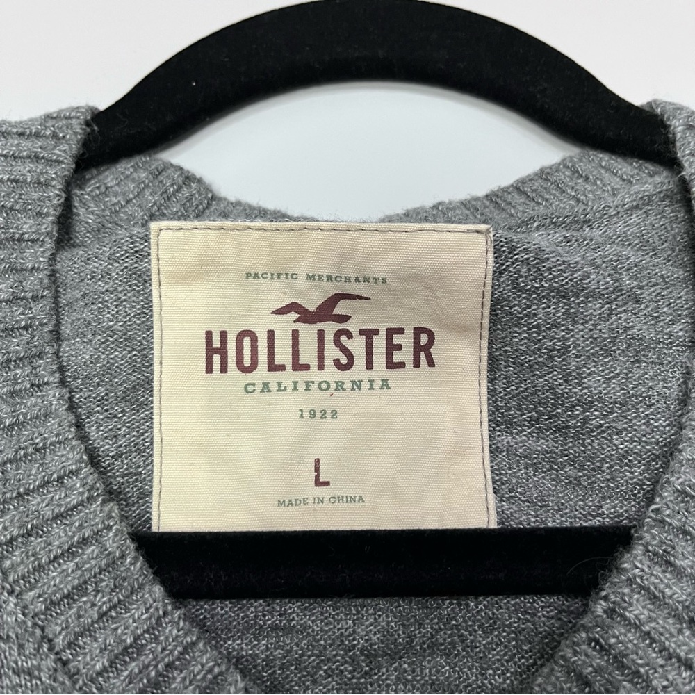 Vintage/Y2K Men’s Thin Hollister Sweater Size L Grey Colour Soft & Cozy - Picture 4 of 9